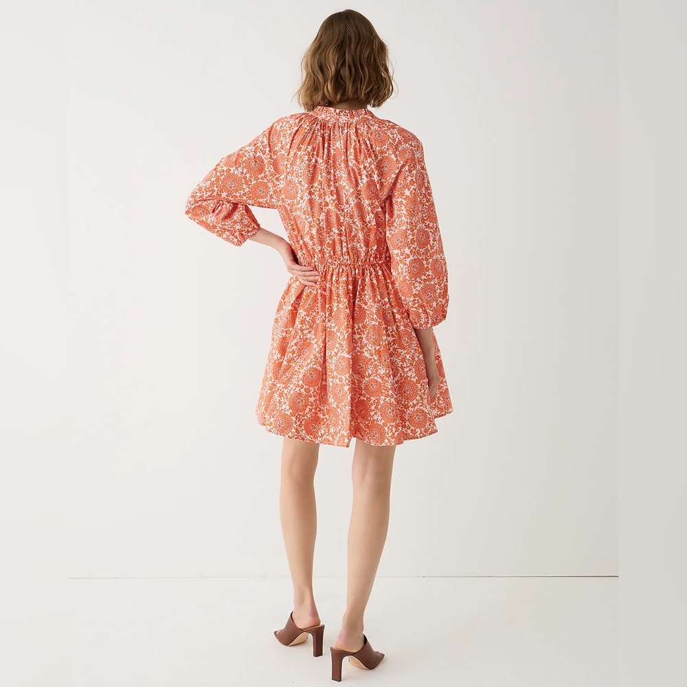 J.Crew Tall ruffle-collar mini dress in cotton poplin floral bouquet BP870 - Picture 3 of 12